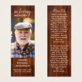 Rustic Wood Memorial Prayer Kaart Funeral Bladwijz (Voorkant /achterkant)