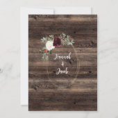Rustic Wood met kersttwitluciding Wedding Kaart (Achterkant)