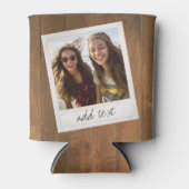 Rustic Wood met Lijst vierkant fototoestel Blikjeskoeler (Voorkant)