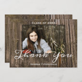 Rustic Wood Modèle photo Graduation secondaire (Devant / Derrière)