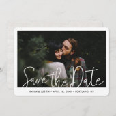 Rustic Wood Modern Borders Foto bruiloft Save The Date (Voorkant / Achterkant)