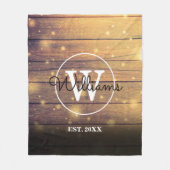 Rustic Wood Monogram Fleece Deken (Voorkant)