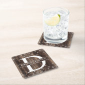 Rustic Wood Monogram Initiaal bruiloft Onderzetter (Insitu)