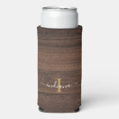 Rustic Wood Monogram Script Name Personated (Seltzer Voorkant)