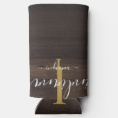 Rustic Wood Monogram Script Name Personated (Achterkant)