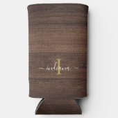 Rustic Wood Monogram Script Name Personated (Voorkant)