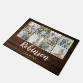 Rustic Wood Monogrammed 8 Fotoserie Collage | Deurmat (Schuin)