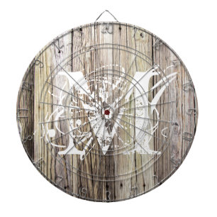 Rustic Wood Monogrammed Dartbord