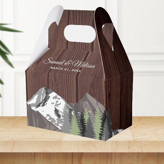 Rustic Wood Mountain Forest Wedding Bedankdoosjes