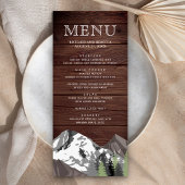 Rustic Wood Mountain Forest Wedding Menu