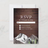 Rustic Wood Mountain Forest Wedding RSVP Kaartje (Voorkant)