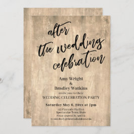 Rustic Wood na huwelijksfeest Kaart