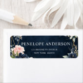 Rustic Wood Navy Blush Geometric Wedding Label (Insitu)