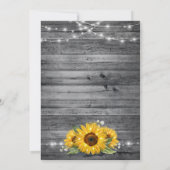 Rustic Wood Navy Lace Sunflower Weddenfoto Save The Date (Achterkant)