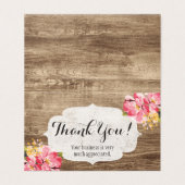 Rustic Wood & Painted Pink Hibiscus Hartelijk dank Kaart (Buitenkant ongevouwen)