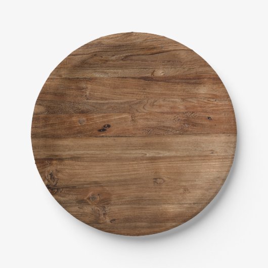 Rustic Wood Party Papieren Bordje (Voorkant)