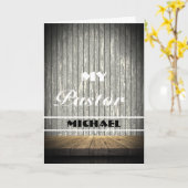 Rustic Wood Pastor Appreciation Card Kaart (Gele Bloem)