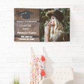 Rustic Wood Pattern Class of 2023 Photo Afstuderen Spandoek (Insitu)