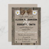 Rustic Wood Pattern Wedding Invitation Kaart (Voorkant / Achterkant)