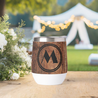 Rustic wood personalized thermal tumbler
