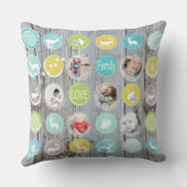 Rustic Wood Persoonlijke kerstfoto Kussen (Achterkant)