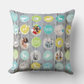 Rustic Wood Persoonlijke kerstfoto Kussen (Voorkant)