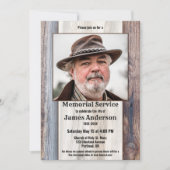 Rustic Wood Photo Celebration of Life Invitation (Devant)