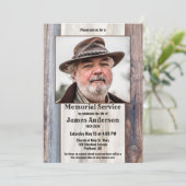 Rustic Wood Photo Celebration of Life Invitation (Debout devant)