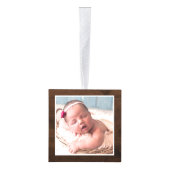 Rustic Wood Photo Collage Snow Kubus Ornament (Rechts)