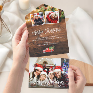 Rustic Wood Photo Seal et carte d'envoi