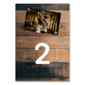 Rustic Wood Photo Wedding Kaart (Achterkant)