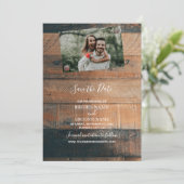 Rustic Wood Photo Wedding Save The Date (Staand voorkant)