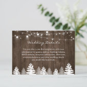 Rustic Wood Pine Trees Wedding Details Kaart (Staand voorkant)