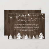 Rustic Wood Pine Trees Wedding Details Kaart (Voorkant / Achterkant)