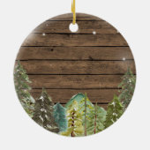 Rustic Wood Pine Trees Wedding Ornament Gift (Achterkant)