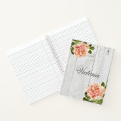 Rustic Wood Pink Floral - Speciaal script Notitieboek (Binnen)