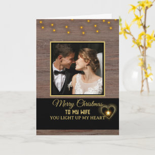 Rustic Wood plank Vrolijk kerstfeest voor mijn vro Kaart