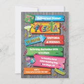 Rustic Wood Planks Mexican Fiesta Party Invitation Kaart (Voorkant)