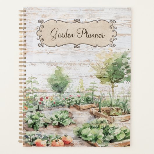 Rustic Wood Planner en tijdschrift voor groentetui (Voorkant)