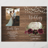 Rustic Wood Pumpkin Folded Wedding Programme Flyer (Voorkant)