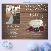 Rustic Wood Pumpkin Folded Wedding Programme Flyer (Enkel)
