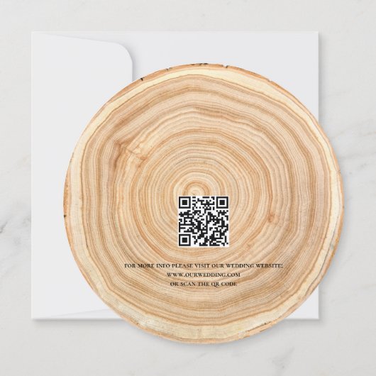 Rustic Wood QR Code Wedding Save the Date Kaart (Achterkant)