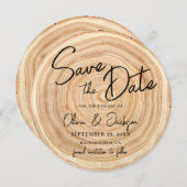 Rustic Wood QR Code Wedding Save the Date Kaart (Voorkant / Achterkant)