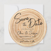 Rustic Wood QR Code Wedding Save the Date Kaart (Voorkant)