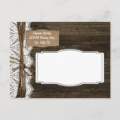 Rustic Wood Red Daisy Save the Date Briefkaarten (Achterkant)