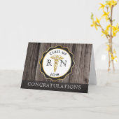 Rustic Wood RN Afstuderen Gefeliciteerd Kaart (Gele Bloem)