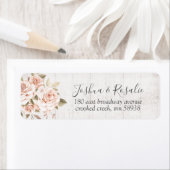 Rustic Wood & Romantic Rozen Shabby Chic Address Etiket (Insitu)