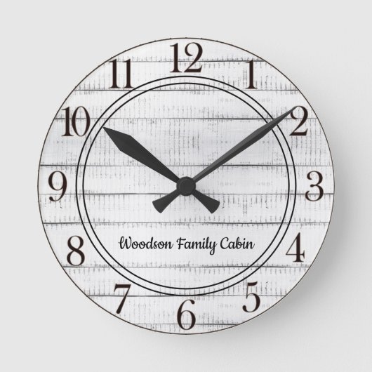 Rustic Wood Ronde Klok (Voorkant)