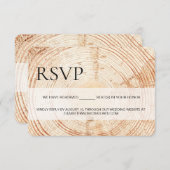 Rustic Wood RSVP réservé Siège code QR site web (Devant / Derrière)