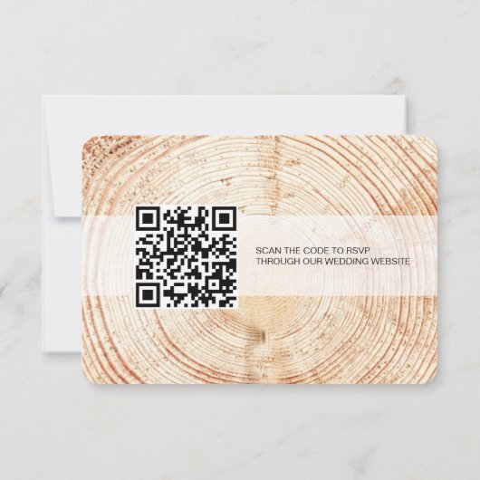 Rustic Wood RSVP réservé Siège code QR site web (Dos)